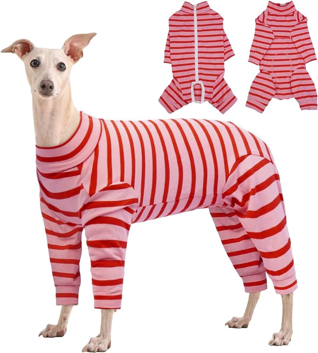 Hondenbody na Operatie, Hondenbody na Castratie, Hondenbody met Benen, Hondenbody voor Honden na Operatie, Hondenpyjama voor Kleine tot Middelgrote Honden Roze XXL