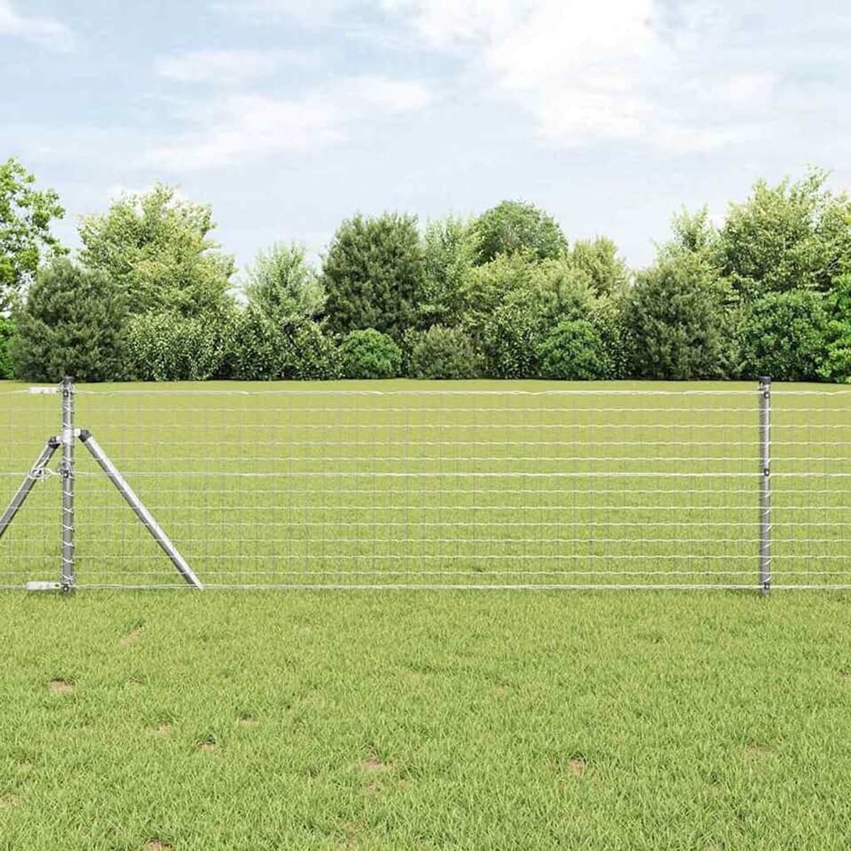 Euro omheining 0,4 x 25 m verzinkt staal, gaashek voor tuinhekken landbouw wilgennetten kippendraad 42004658