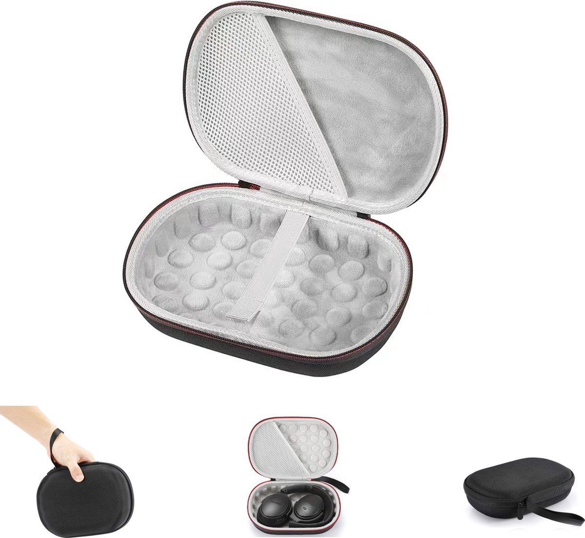 1 stuk - Geschikt voor BOSE QC35/QC25/QC15 over-ear hoofdtelefoon opbergzak - Schokbestendige beschermhoes - Zwart