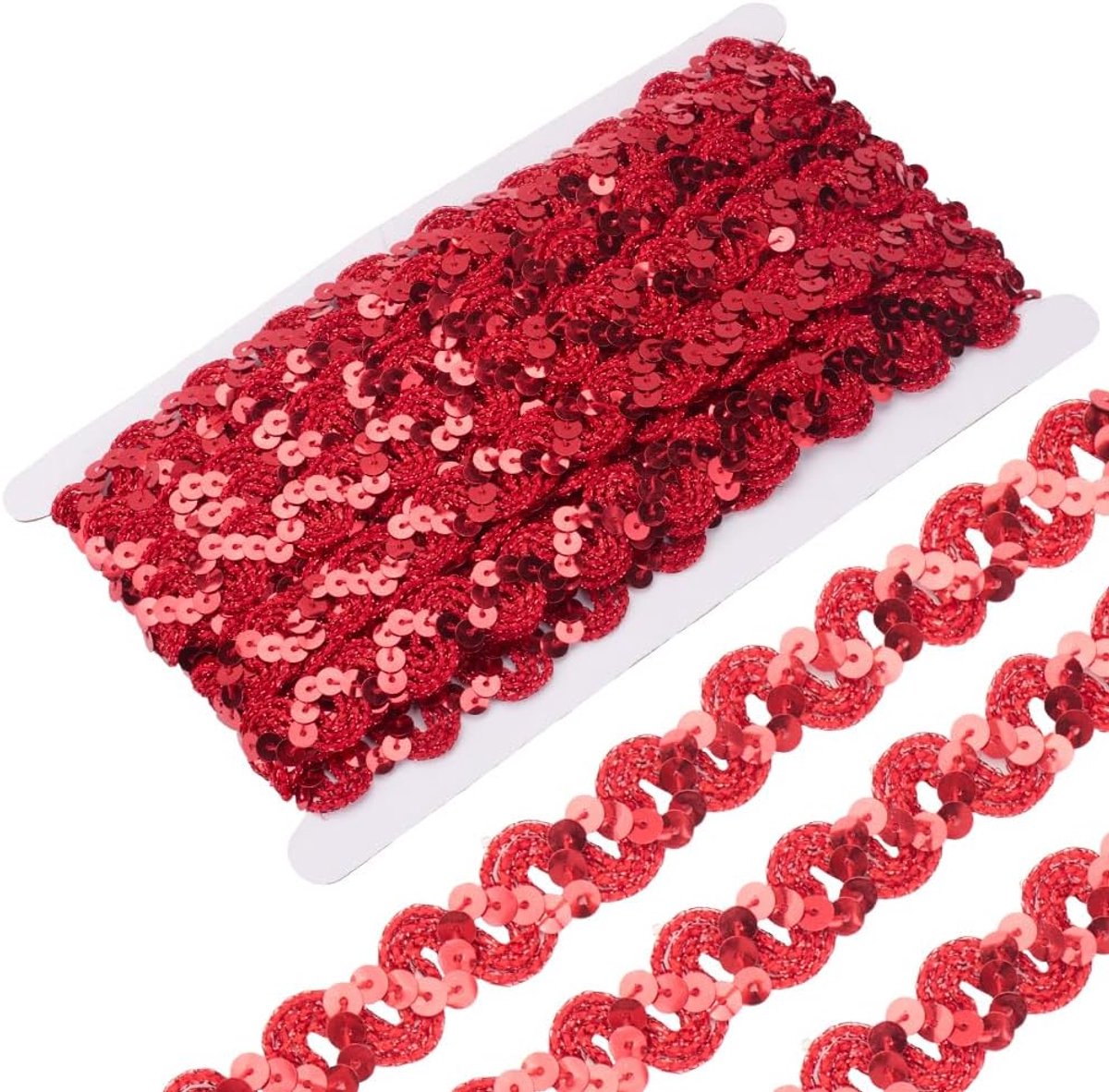 Paillettenlint golvend polyester paillettenrollen glinsterende platte ronde kralenstrepen glitter paillettenlinten voor het naaien van kerstdecoraties versiering
