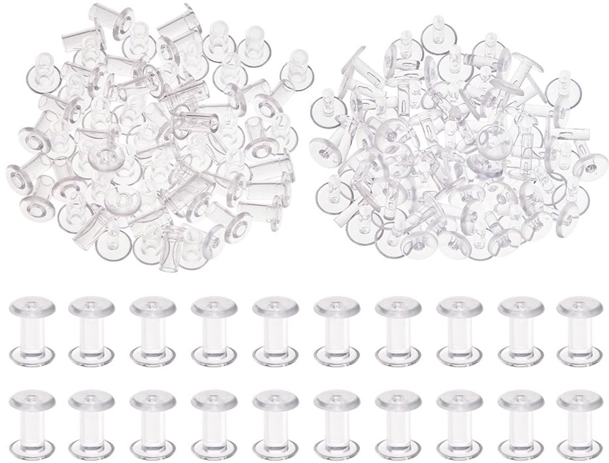 120 STKS M5x10mm Plastic Bindpaal Transparante Chicago Binding Schroeven Klinknagel Moer Schroeven Post Nail Klinknagel Stud Schroef Klinknagels Plastic Snap Berichten Knop voor