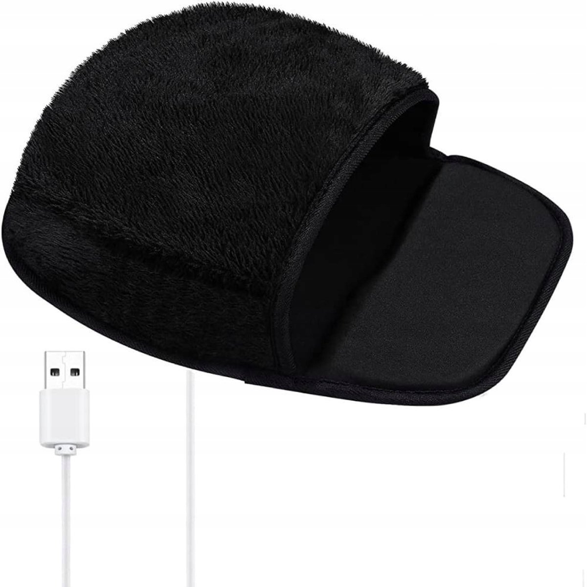 Verwarmde USB Muismat met Polssteun - Zacht Pluche
