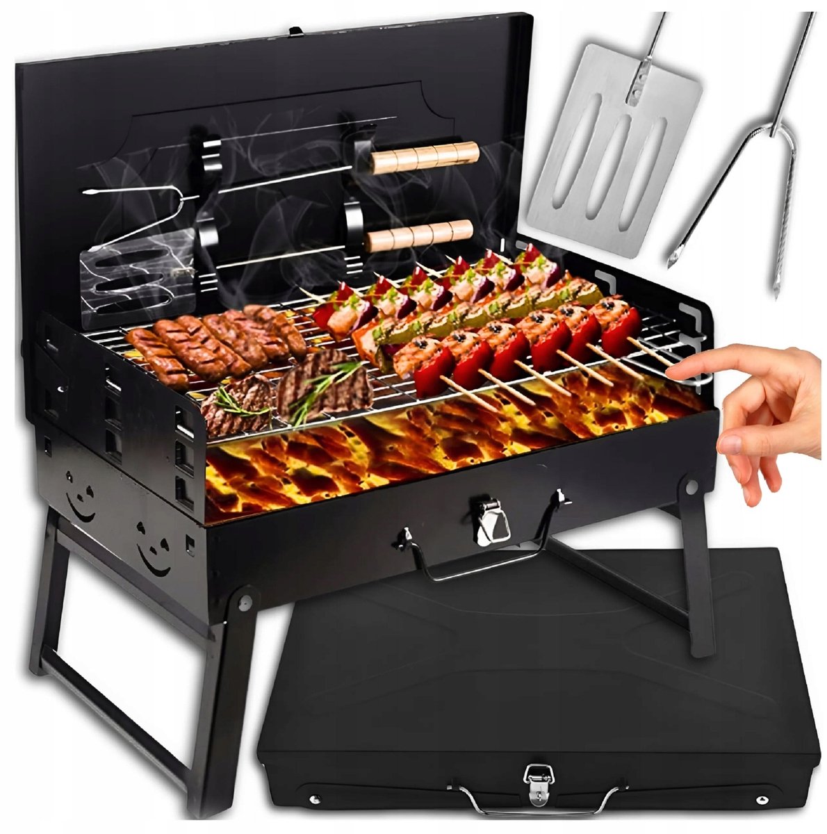 Draagbare Opvouwbare Grillkoffer Camping met Accessoires