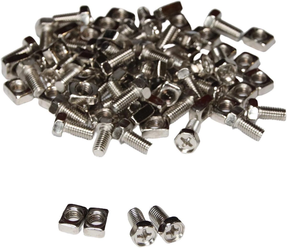 Schroeven/klemmen, IONI M5 accuschroeven voor scooteraccu/motoraccu, 5 mm (100 stuks/50 sets (100 x schroeven en 100 x moeren)