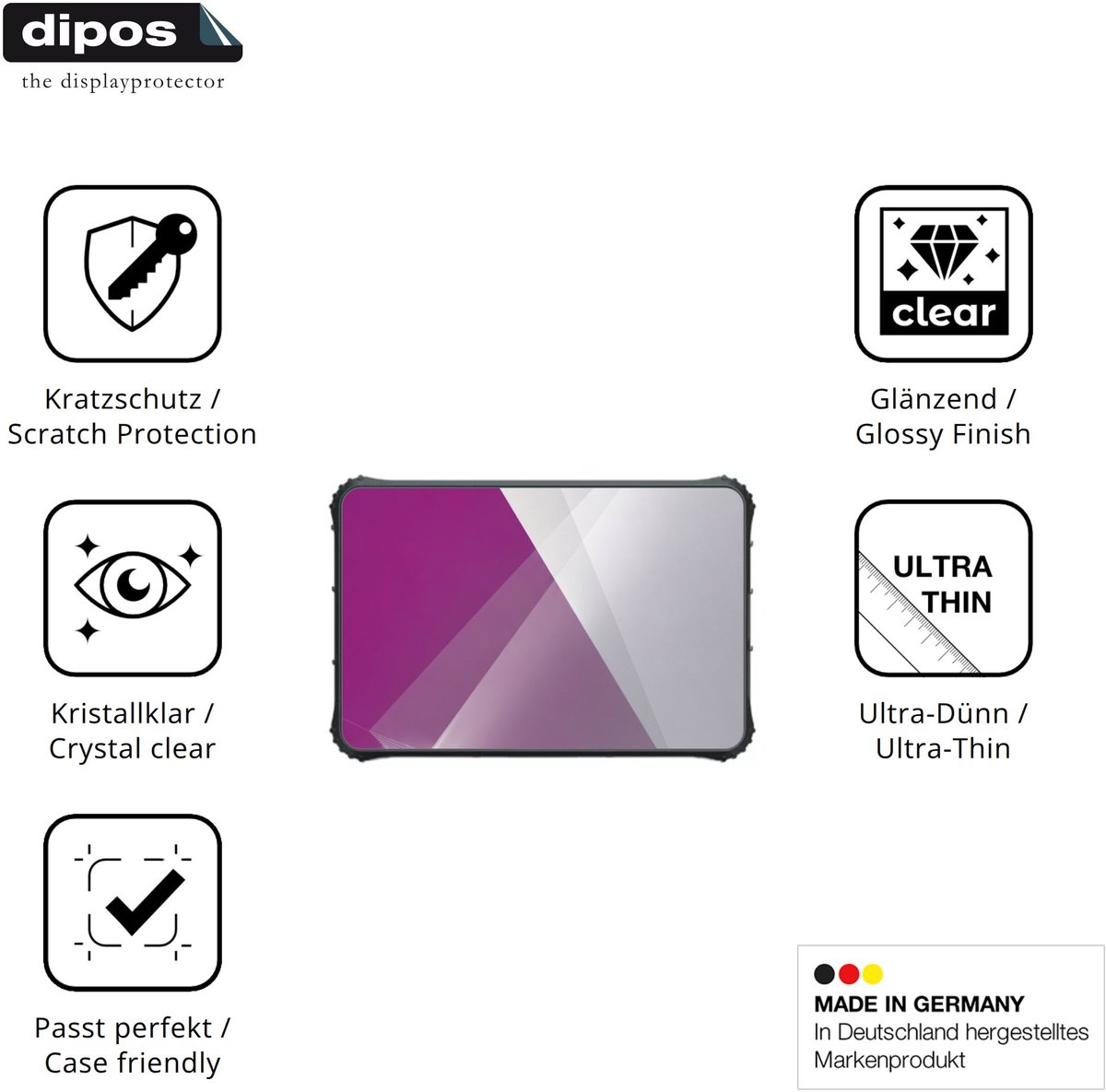 dipos – 2x Beschermfolie geschikt voor Conker NS108 | Krasbestendige & heldere Screenprotector Ultra-Thin