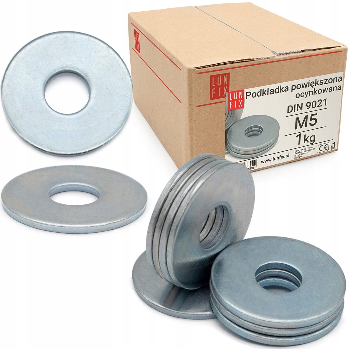LUN FIX - Vergrote sluitring M5 verzinkt DIN 9021 - 1 kg
