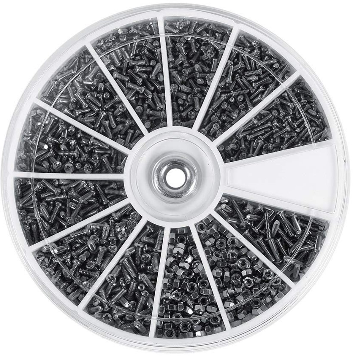 Schroef, Een Kleine Combinatie Van 600 Stukken 12 Schroeven en Moeren M1.2 M1.4 M1.6, Gebruikt Voor Thuis- en Kantoorapparatuur, Communicatieapparatuur, Mechanische Industrie Horlogeglas