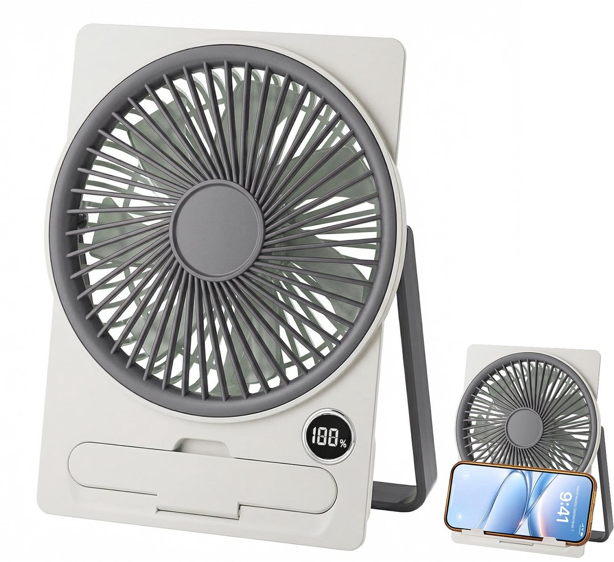 Tafelventilator oplaadbaar - USB-ventilator - 3 snelheidsinstellingen - stille mini-ventilator voor reizen - SnelShoppen