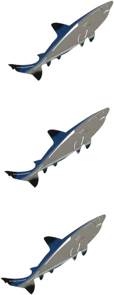 Haai Wanddecoratie - Metaal Decoratie - Wanddecoratie - Roestvrij Staal - 25 cm - Donkerblauw