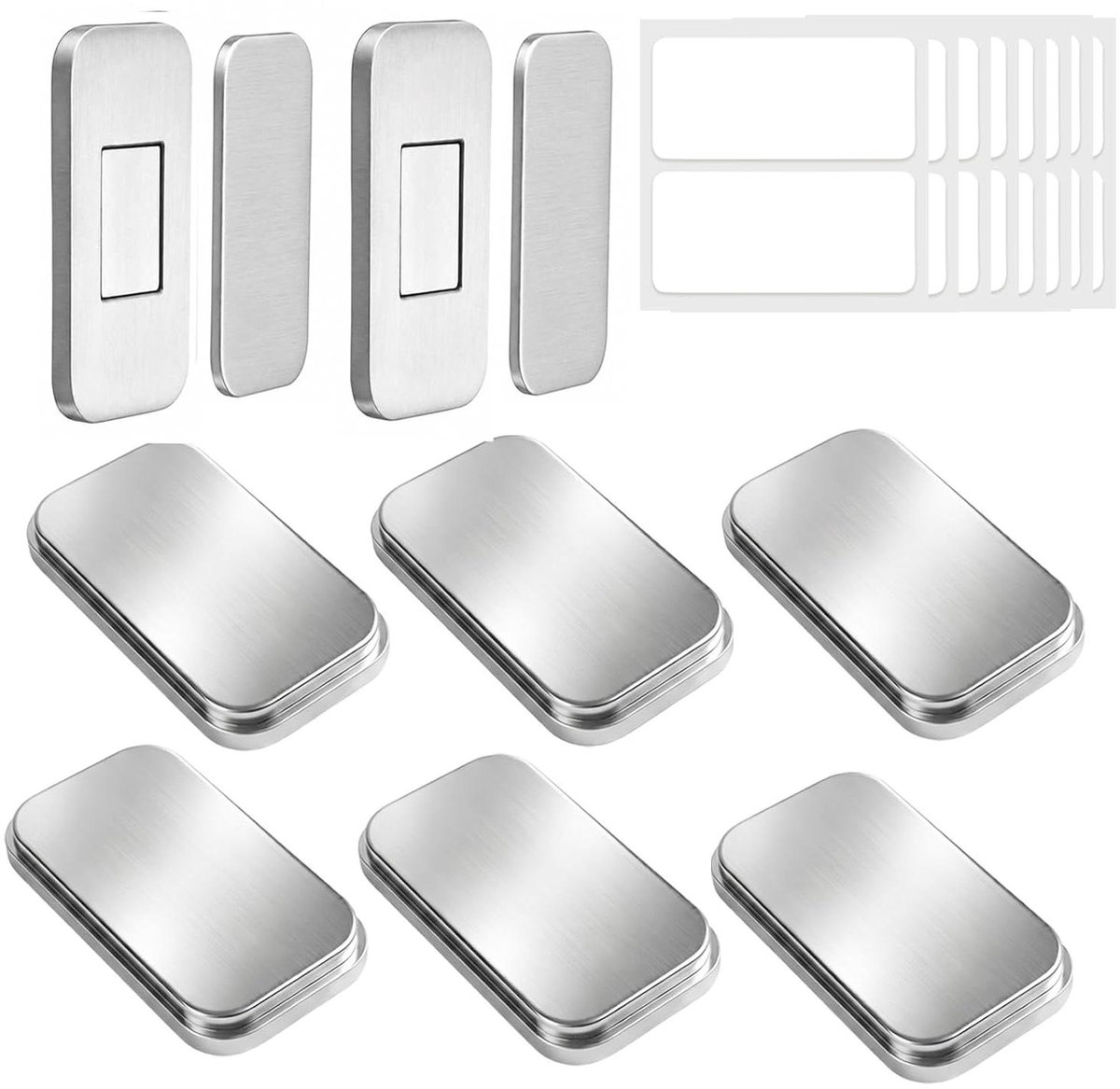 Magnetische Kastdeur Sluitingen - Magneetsluiting Kast Deur - Kasten Sluiten - Zonder Boren Zelfklevend - 8 Paar - Zilver