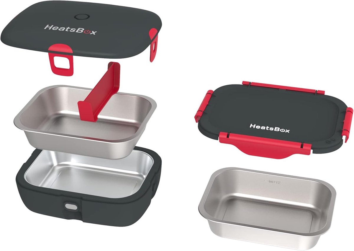 Elektrische lunchbox 100 Watt - Lekvrije roestvrijstalen kom 920 ml - App-bediening - SnelShoppen