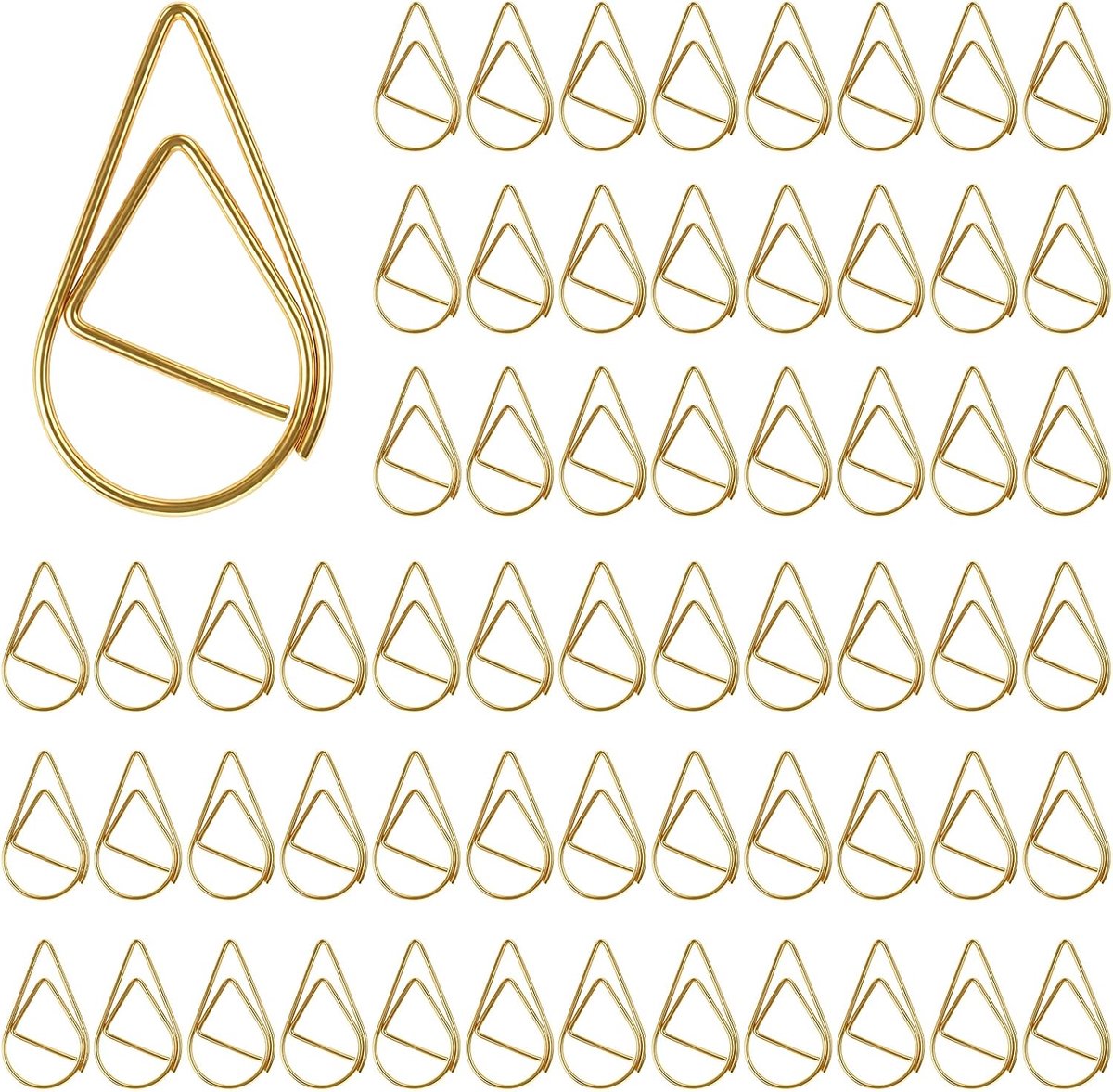 Clips, waterdruppel paperclips voor bladwijzers en foto's, schattige decoratieve paperclips voor kantoor, huwelijksuitnodigingen, scrapbooking, 15 x 25 mm, goud