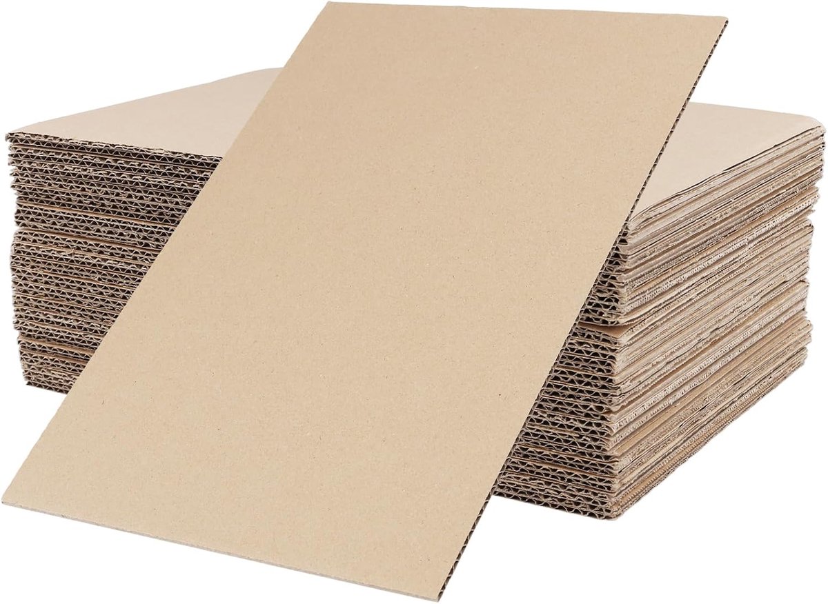 40 stuks A4 golfkartonnen vellen, kraftpapier, 3 mm dik, bruin golfkarton om te knutselen, kartonnen vellen voor verzending, verpakking, pakketten, kunst, handwerk