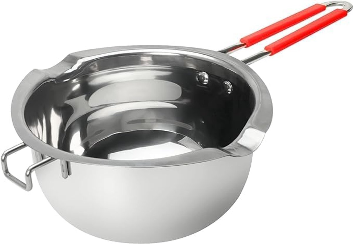 smeltpot 1200 ml, chocolade smeltkroes roestvrij staal 304, waterbad smeltschaal voor chocolade, suiker, boter, kaas, karamel, kaarsen