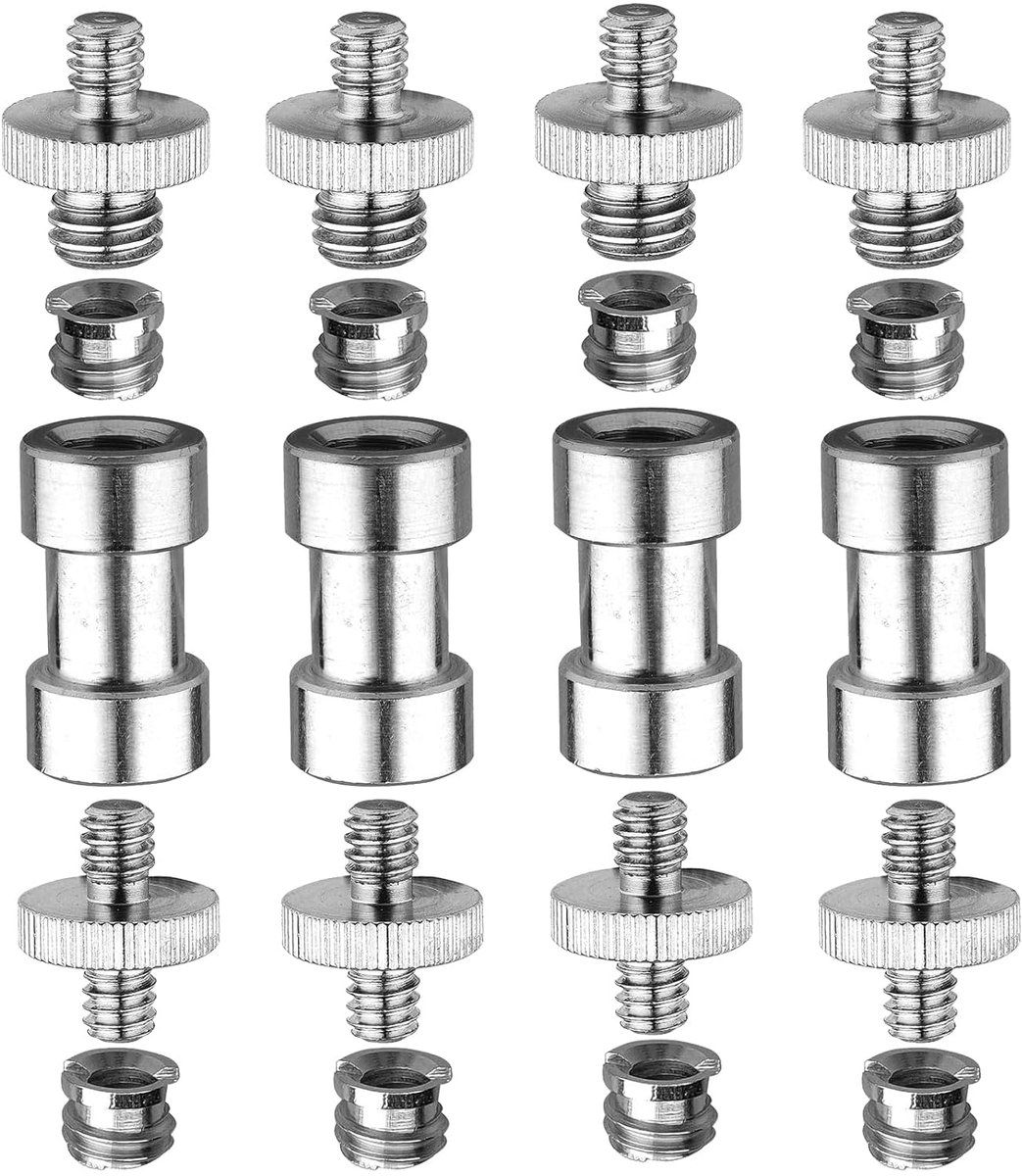 20 Stuks Camera-Schroefdraadadapters 1/4 Tot 3/8 Inch Statiefschroef Naar 1/4 Schroefdraad Adapter Zilver Metalen Spigot Voor Camera/Statief/Monopad/Kogelkop/Lichtstandaard