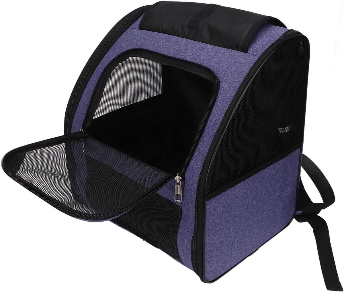 Kattenrugzak - Draagtas Huisdier - Reizen met huisdier - Verbeterde ventilatie - Tot 10 kg - Paars