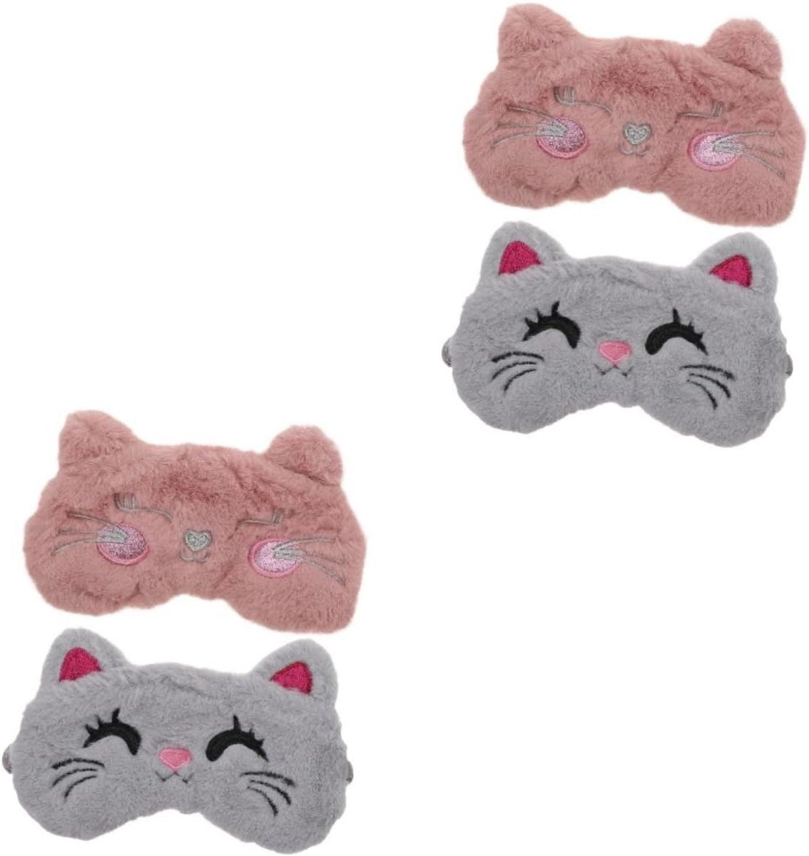 Slaapmasker Kinderen - Ooglapjes Cartoon - Reizen en Ontspanning - Zacht Pluche Materiaal - 4 Stuks - Meerdere Kleuren