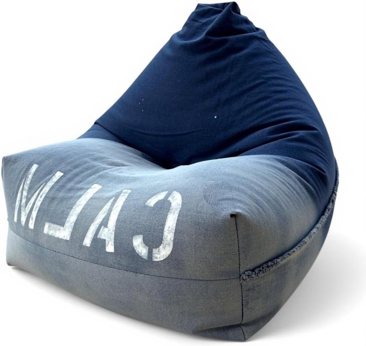 Moderne zitzak - Vloerkussen zacht - Ontspannen in huis - Uniek handbeschilderd - 100 x 70 cm - Jeans blauw