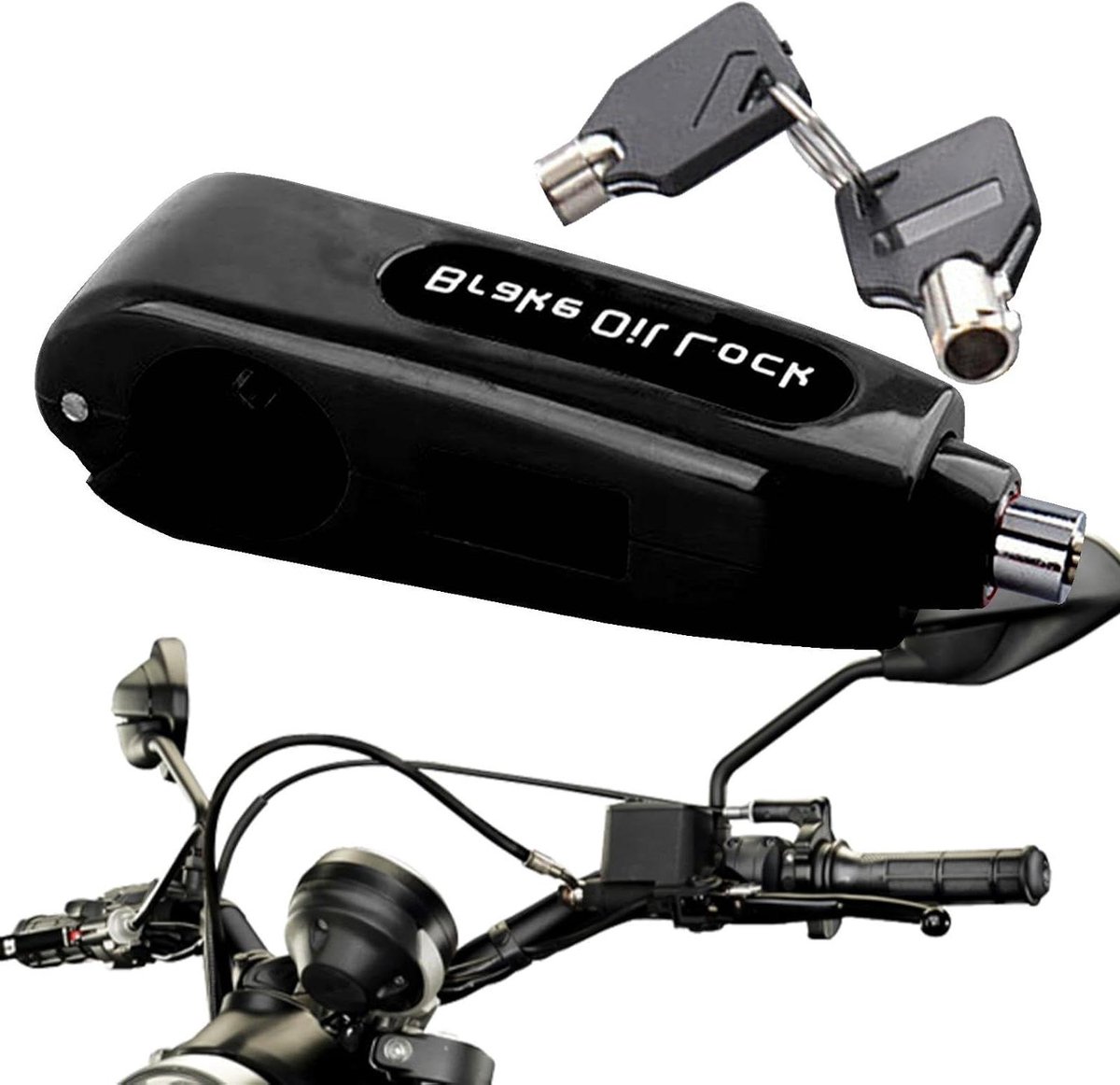Stuurslot Motorfiets - Gasklepslot Bromfiets - Diefstal Beveiligen - Heavy Duty Constructie - Universeel Geschikt - Zwart
