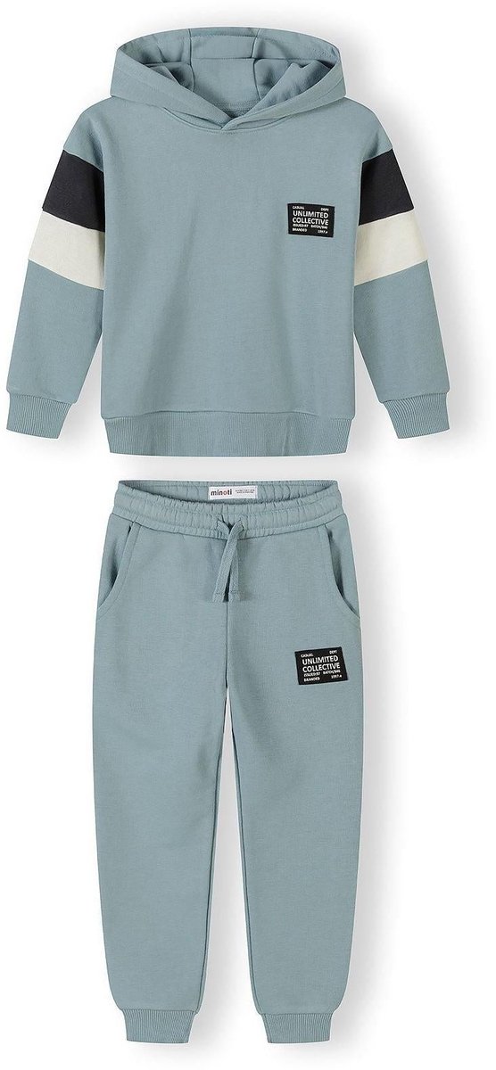 Minoti trainingspak jongens met capuchon - joggingpak kind blauw