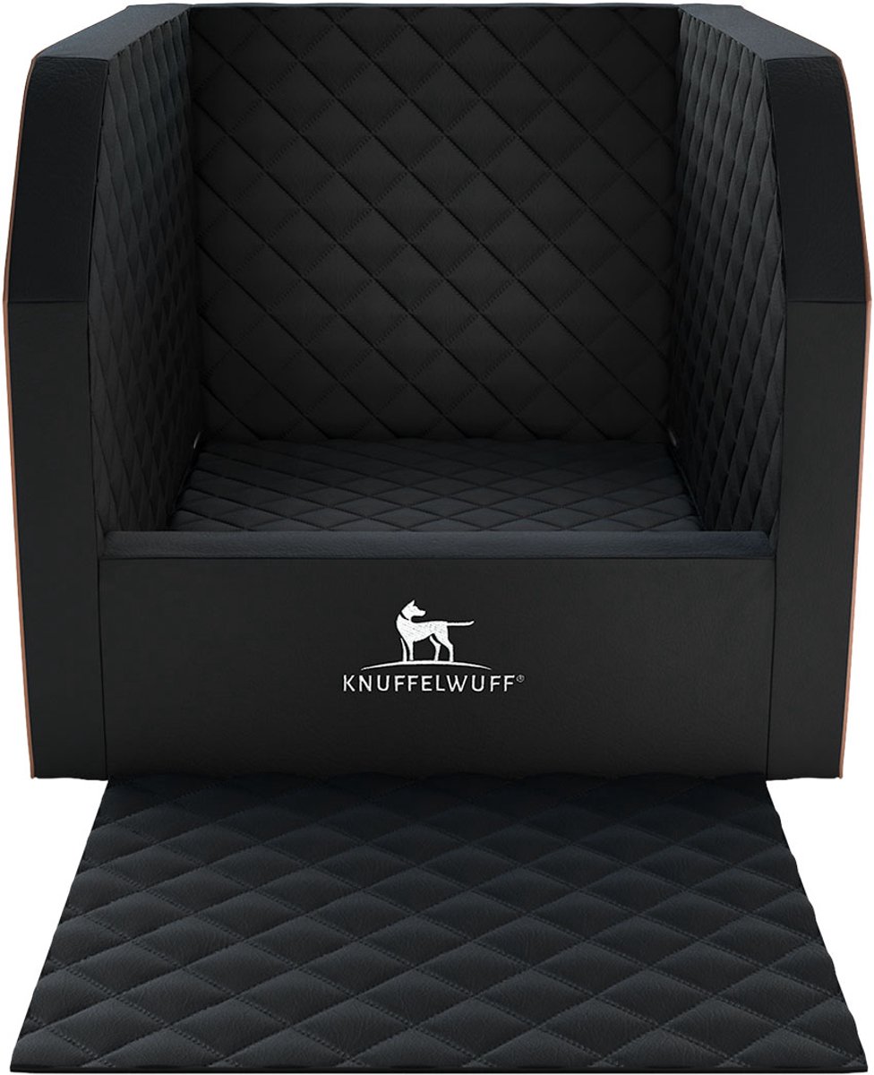 Knuffelwuff Cargo Honden Auto-Transportbox voor Veiligheid van de hond en tevens ook stoelbescherming voor de achterbank Maat 1 - 60 x 50 x 50cm zwart