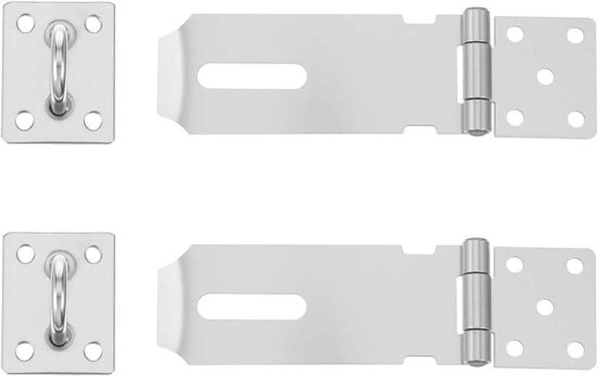 Kelderslot Roestvrij Staal 10,2 cm - Grendelslot Deur Raam Kast - Set van 2 - Met Schroeven
