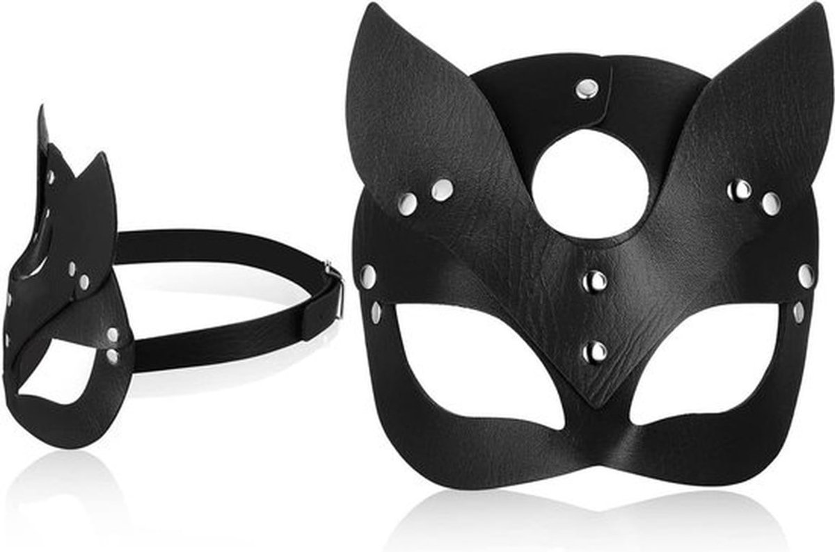 Kattenmasker voor dames - zwart Halloweenmasker voor rollenspellen en feestjes