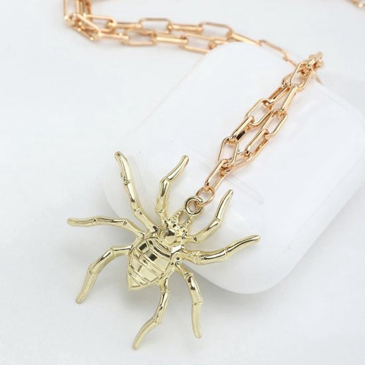 Choker met spin en verstelbare kraag voor Halloweenfeest - Metaal legering, vrouwen halsketting.