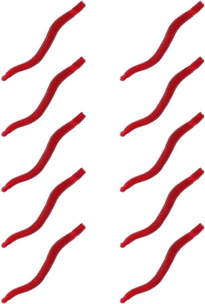 - Kunstmatige Aardworm Vis Lokmiddel - Visserij Simulator - Zacht Aas - Valse Rode Worm voor Zoet- en Zoutwater - Viscompatibiliteit - Rood Model 200 stuks.