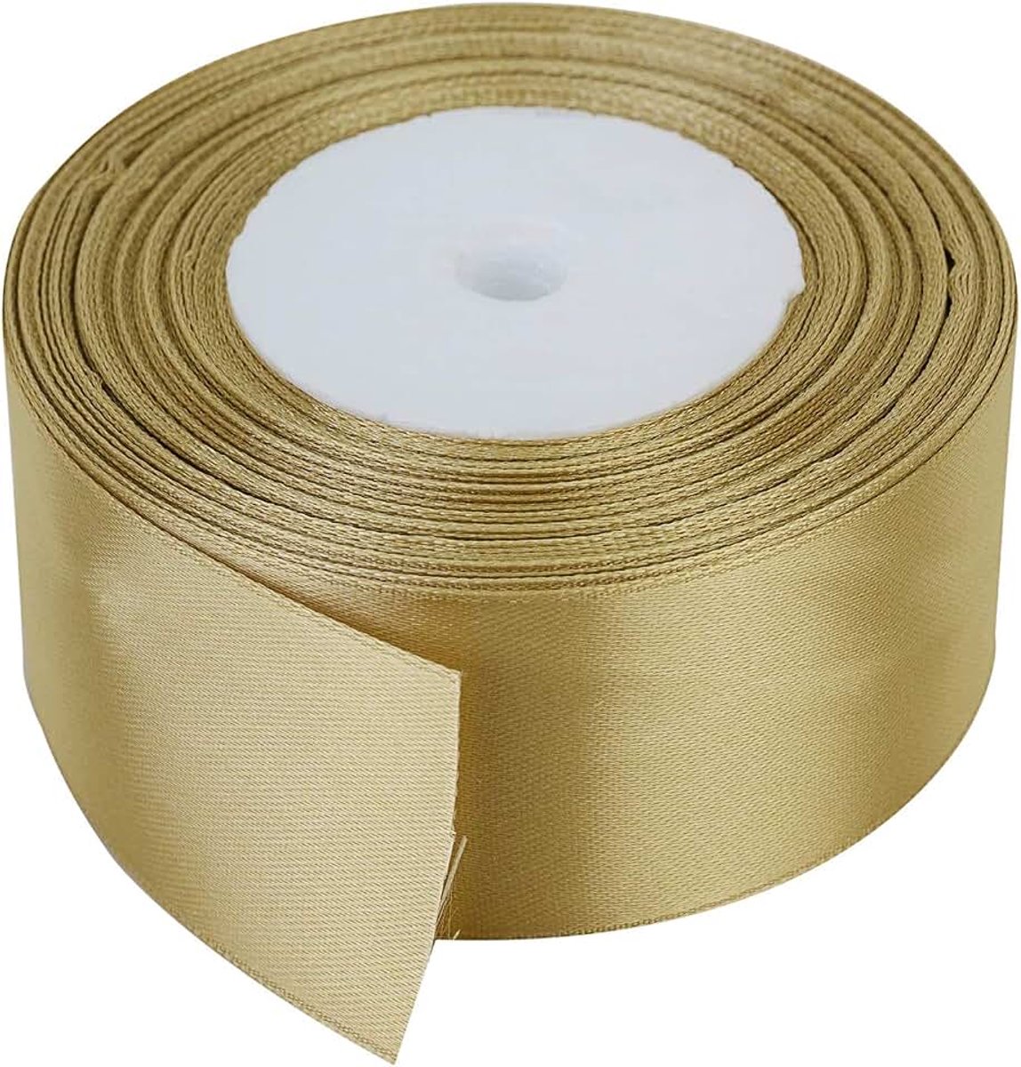 Shop Gouden Satijnlint - 40 mm x 25 meter - Dubbelzijdig Satijn Lint voor Cadeauverpakking, Knutselen en Decoratie