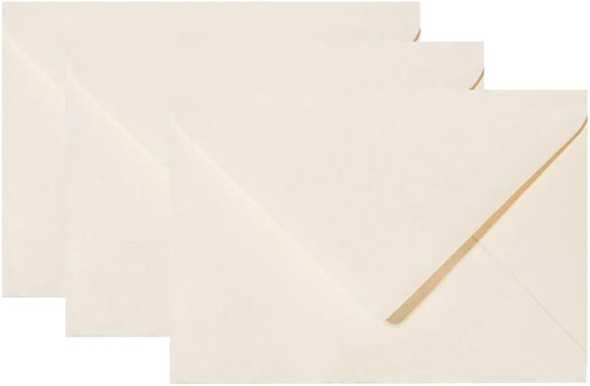 25 enveloppen B6 vochtig klevend 120 g/m², enveloppen 12,5 x 17,5 cm voor bruiloft, verjaardag, om te knutselen in de kleur zachtcrème chamois