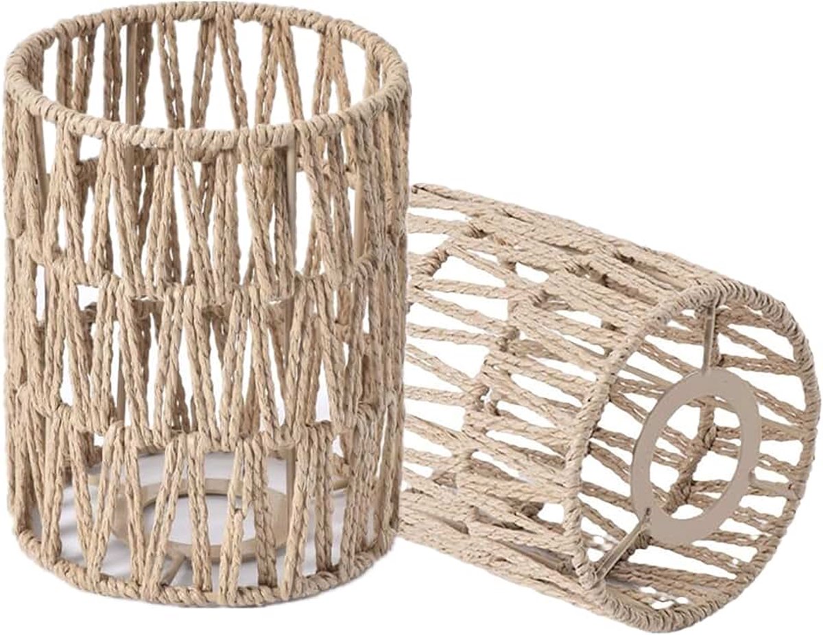 Lampenkappen voor plafond, rotan lampenkap, geweven touw in boho-stijl, voor hangende staande lampen, kroonluchter, vervanging, hangende lampenkap, Boheemse stijl voor lamp