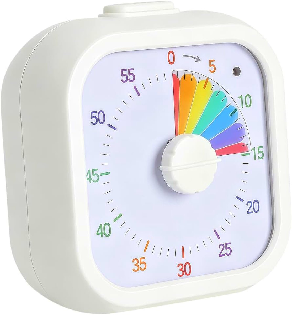 Timer voor kinderen, 60 minuten, afteltimer met regenboogpatroon en pauzefunctie, tijdmanagementgereedschap voor kinderen en volwassenen, voor keuken, kantoor en klaslokaal