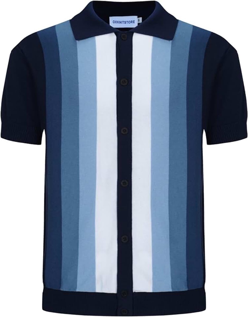Poloshirts voor heren, korte mouwen, gestreept, gebreid, polo, golf, poloshirt, katoen, retro button down shirts