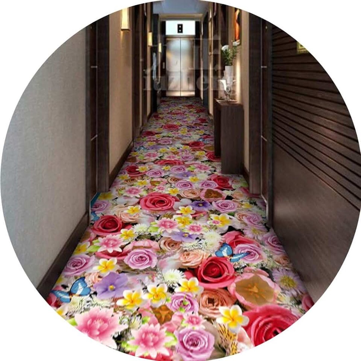 Lange loper tapijten voor hal gebied tapijten corridor tapijt 3D romantische Rose ontwerp extra lang binnen wasbaar, dikte 6 mm, maat aanpassen