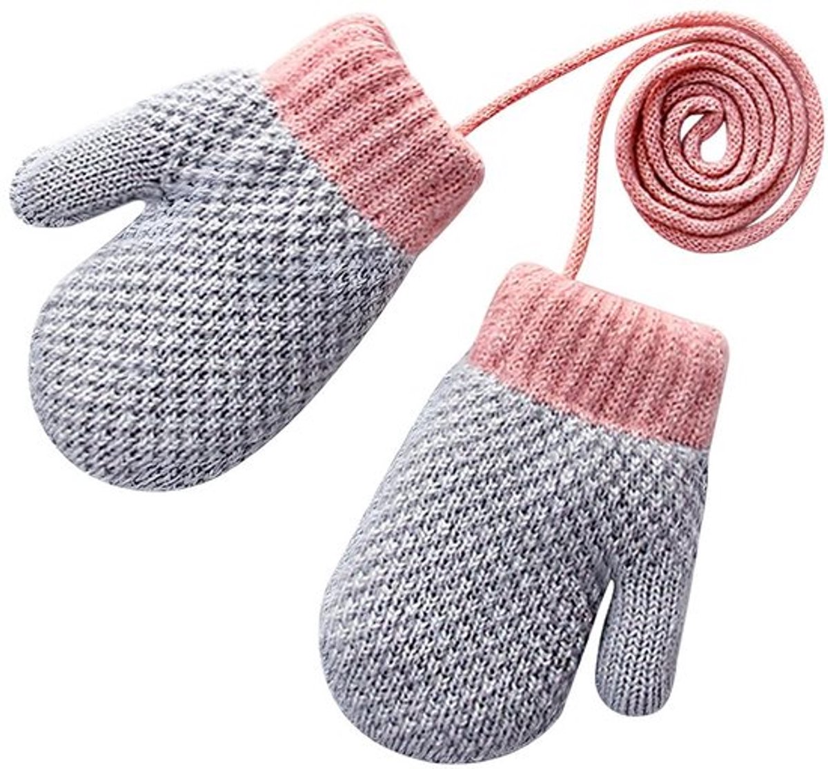 Winterhandschoenen Kind - Waterdicht - Elastisch - Gebreid - Met Touw - Comfortabel en Stijlvol - Kinderenhandschoenen