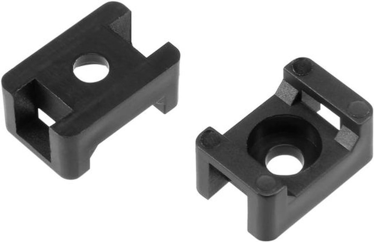 Nylon kabelbinderbasis 100 stuks voor draad en kabel, zwart, verstelbare montagedraadhouder met zelfsluitende kabelbinder