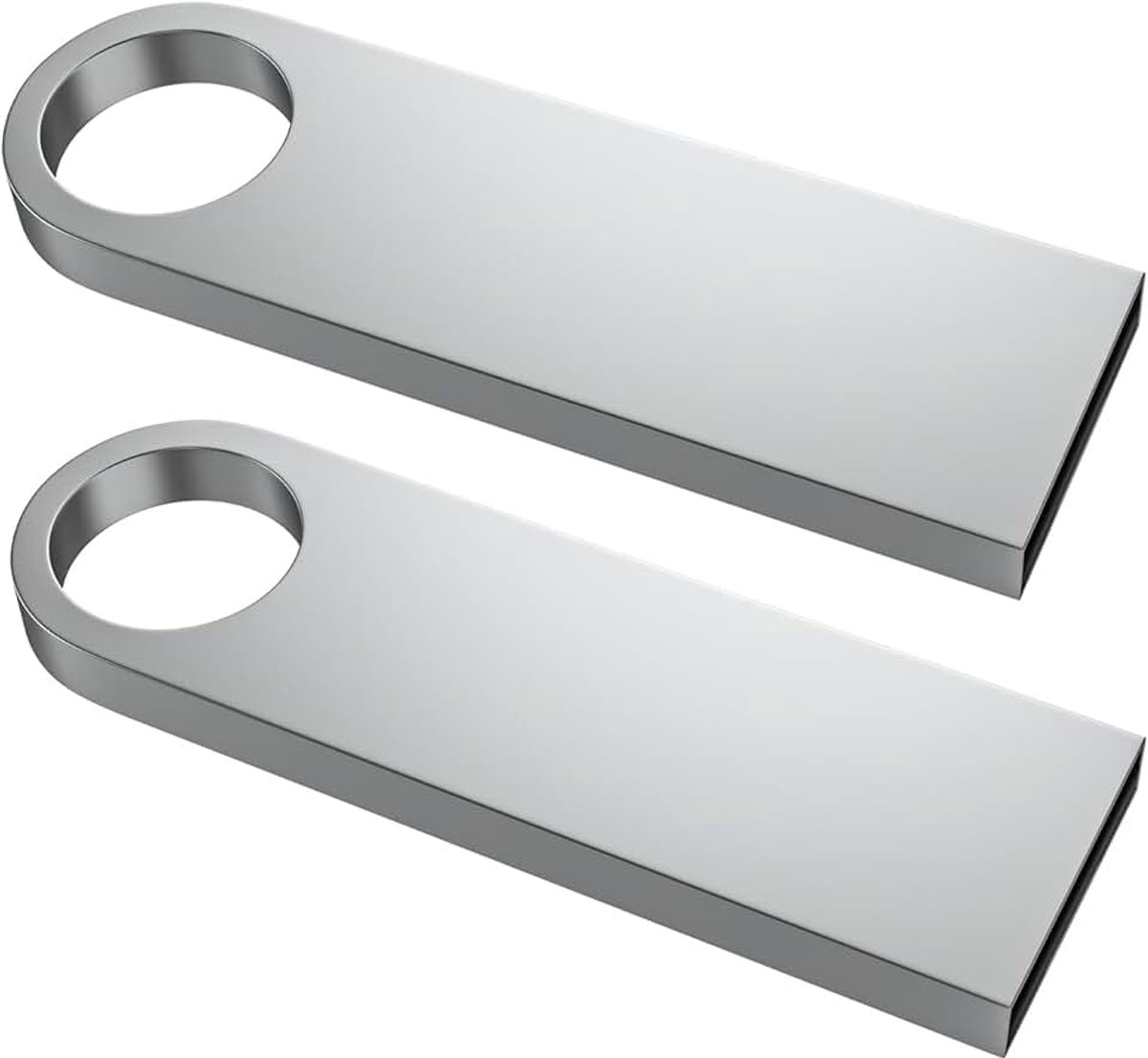 USB-stick 128GB 2 Stuks Mini Metaal Memory Stick 128 GB USB 2.0 | flashdrives waterdicht geheugensticks Portable Data Storage met 2 sleutelhangers