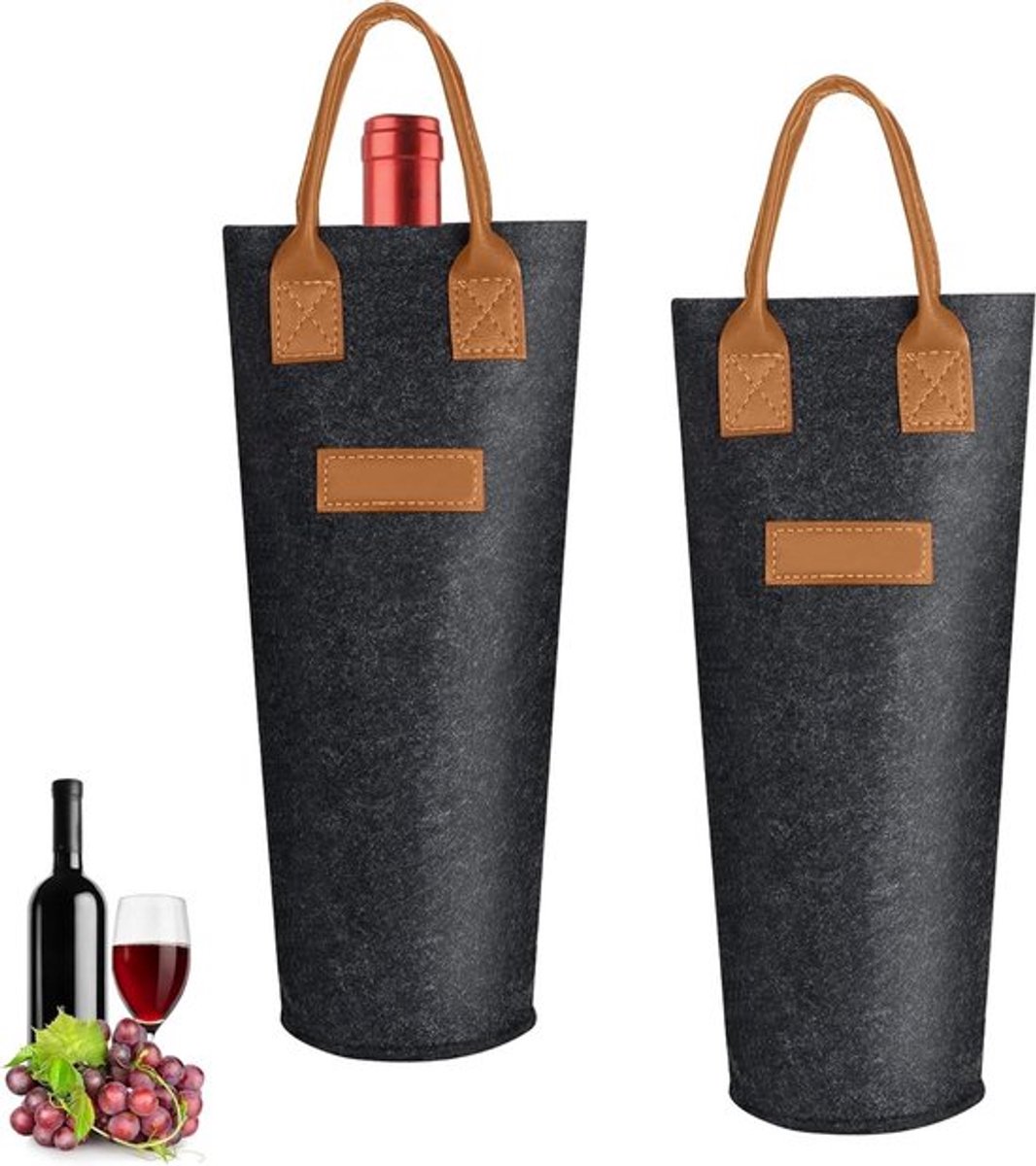 Flessenzakken voor cadeaus - wijndraagtas voor wijn, prosecco en champagne - bruiloft en party - geschenkzakjes met handvat