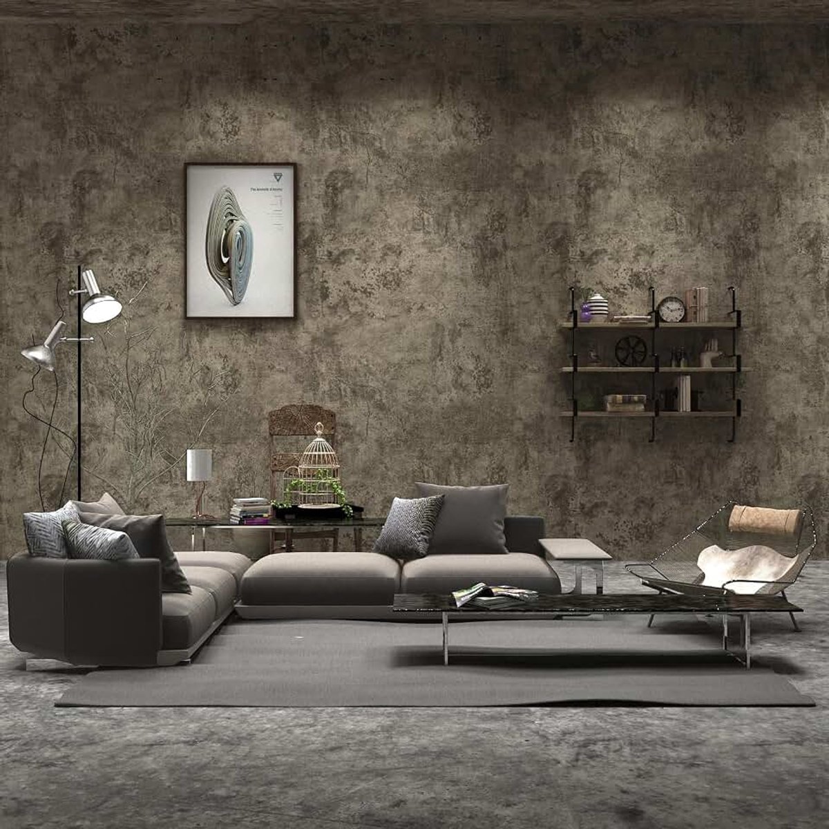 Behang zelfklevend beton grijs contact papier moderne industriële stijl muurstickers waterdicht cement textuur muurstickers mat verdikt 40 cm x 3 m decoratief papier voor meubels DIY