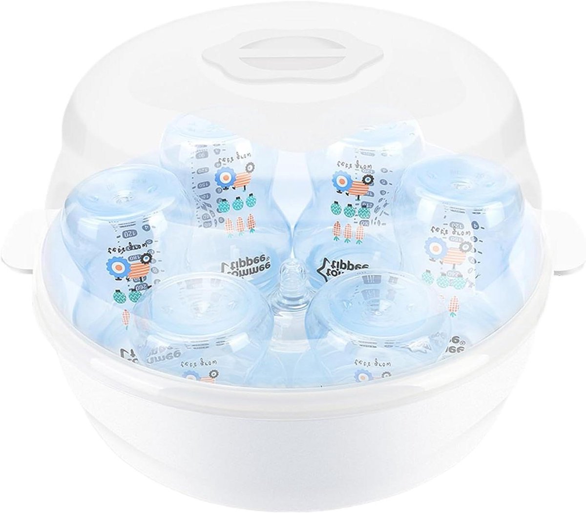 Magnetron Stoomreiniger - Flessen Stomer - Babyartikelen Reinigen - Snelle Stoomreiniging - 6 Flessen - Wit