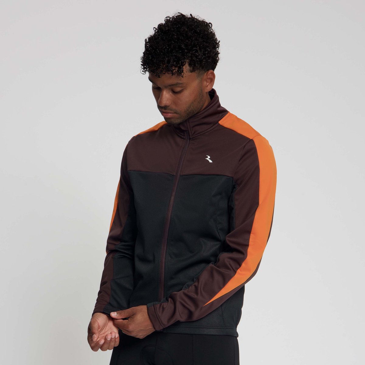 Rogelli Freeze Heren Winter Fietsjack - Bordeaux/Zwart/Oranje