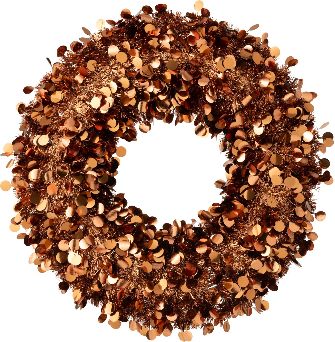 J-Line decoratie krans Sprankelend - polystyreen - bruin - large