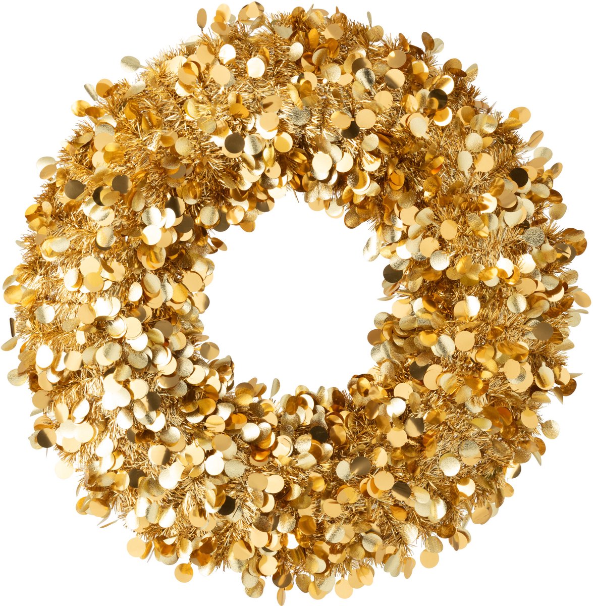 J-Line decoratie krans Sprankelend - polystyreen - goud - large