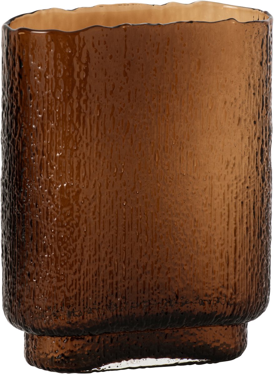 J-Line vaas - glas - bruin - small