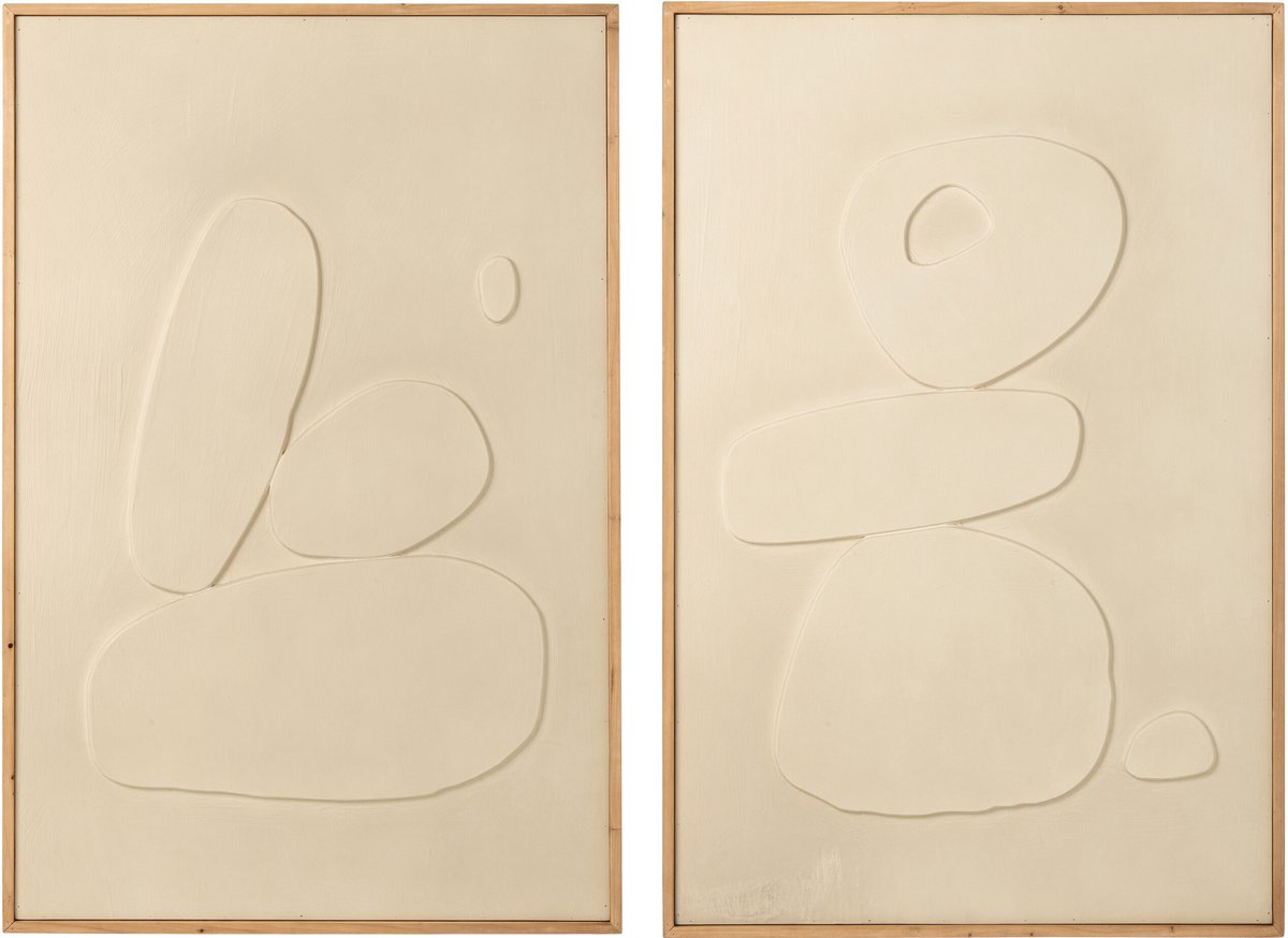 J-Line Wanddecoratie - MDF - wit - assortiment van 2