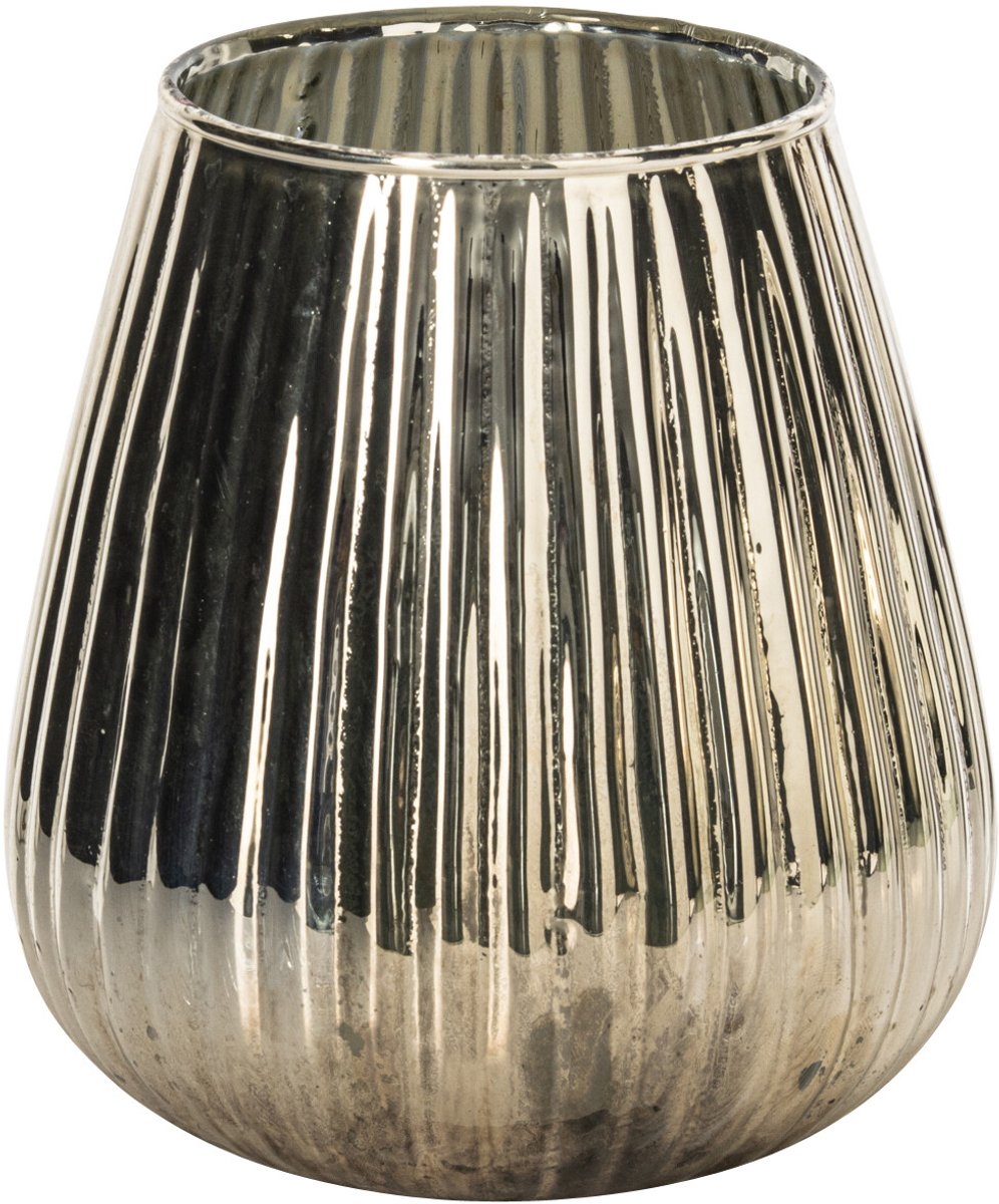 J-Line Kandelaars Chrome - glas - goud - small