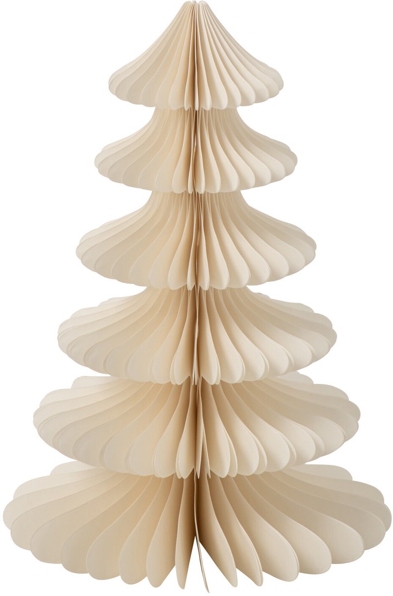 J-Line decoratie Boom - papier - wit - small