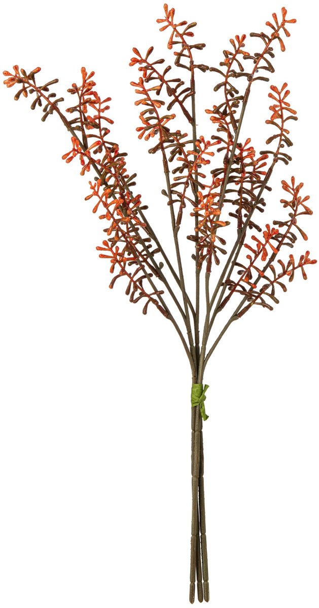 J-Line Myrica - synthetisch - oranje - 2 sets van 3