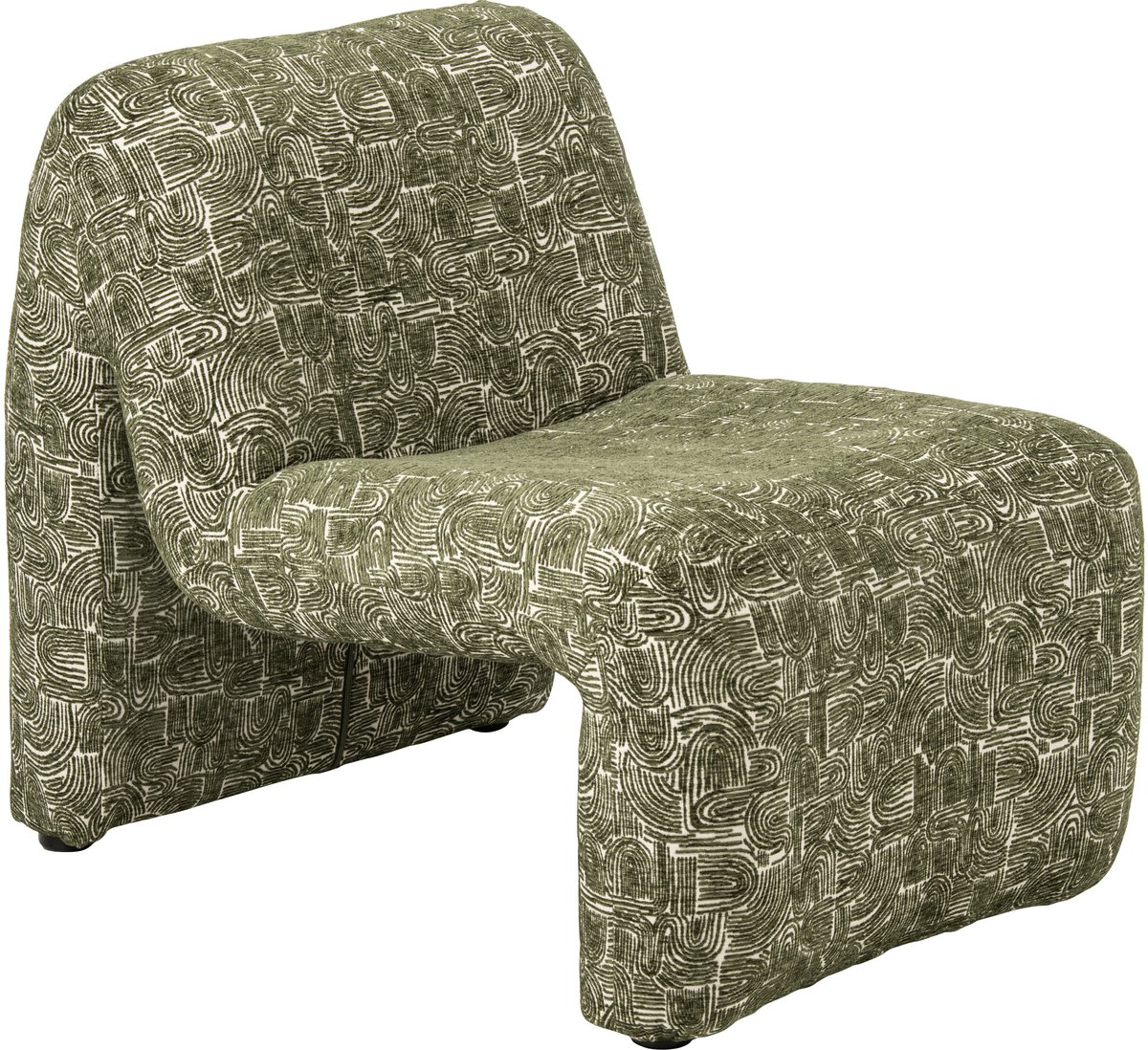 J-Line Chaise longue Margo - multiplex/stof - donkergroen